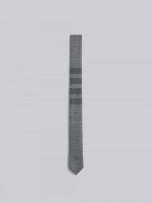 Thom Browne 4-Bar pointed Krawatten Herren Grau | CCV97I57191