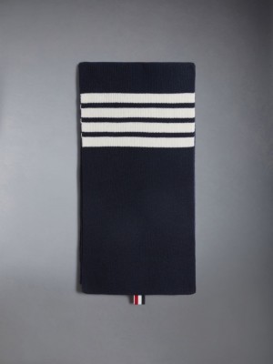 Thom Browne CASHMERE RIB 4-BAR Schal Herren Blau | JAO21F03112