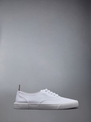 Thom Browne Canvas Heritage Sneakers Herren Weiß | PEZ59T29441