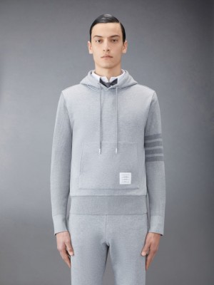 Thom Browne Classic Loopback 4-Bar Hoodie Herren Grau | RYK04W60163