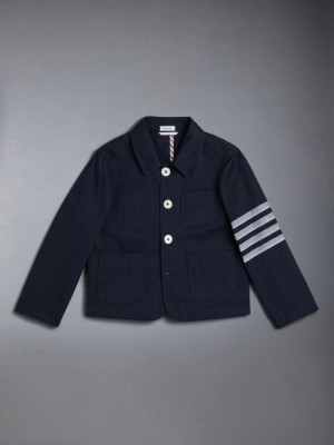 Thom Browne Cotton 4-Bar Jacken Jungen Blau | ISW65N86017