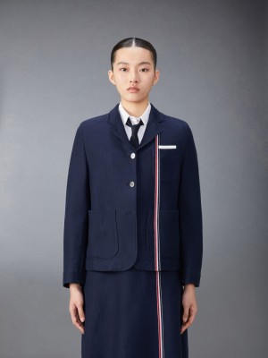 Thom Browne Cotton Sack Jacken Damen Blau | JYZ87O11690
