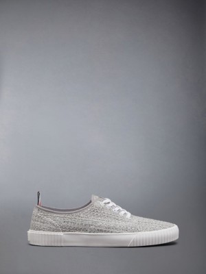 Thom Browne Cotton Tweed Heritage Sneakers Herren Grau | UCD96Y76930