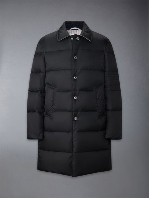 Thom Browne Downfilled 4-bar Classic Bal Collar Mäntel Herren Schwarz | NID32A12129