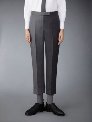 Thom Browne Funmix Twill Classic Back Strap Hose Damen Grau | XWH65H48895