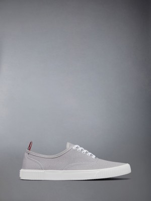 Thom Browne Grey Cotton Canvas Heritage Sneakers Herren Grau | TTI55F28726