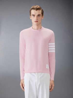 Thom Browne Jersey 4-Bar T-shirts Herren Rosa | YQO64K95770