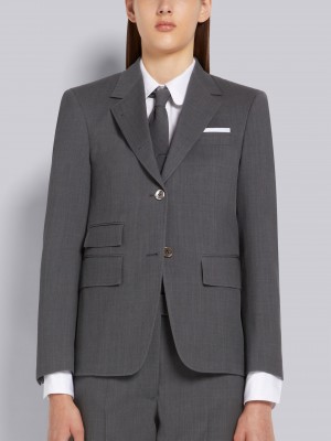 Thom Browne Medium Wool Pique Suiting Single Vent Jacken Damen Grau | GPG05N37989
