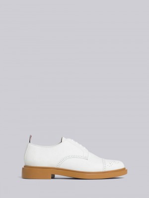 Thom Browne Nubuck Cap Toe Derby Oxford Schuhe Herren Weiß | DWB11Q77753
