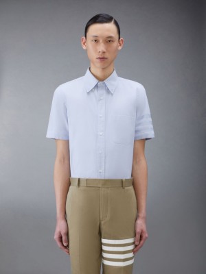 Thom Browne Oxford 4-Bar Short Sleeve Hemd Herren Blau | UUI18D22898