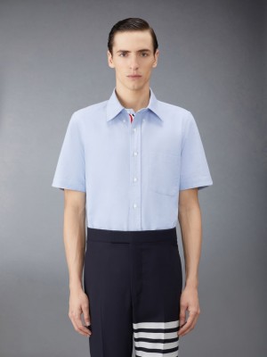 Thom Browne Oxford Short Sleeve Hemd Herren Blau | CUO00J78515