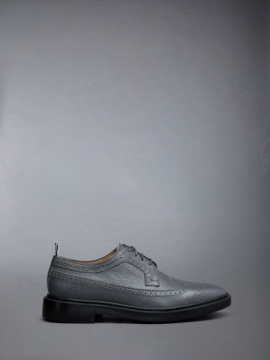 Thom Browne Pebble Grain Leather Longwing Brogue Schuhe Herren Grau | LPB22Y48311