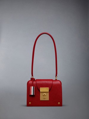 Thom Browne Pebble Grain Mrs. Triangle Tragetaschen Damen Rot | EQR02V45388