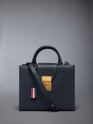 Thom Browne Pebble Grain Small Mr. Tragetaschen Damen Blau | NHC42C33287