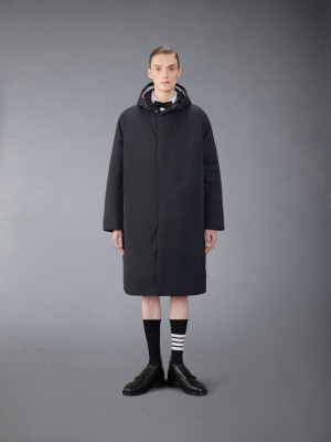 Thom Browne Poly Twill Tech Down Filled Hooded Jacken Herren Schwarz | APM49B81330