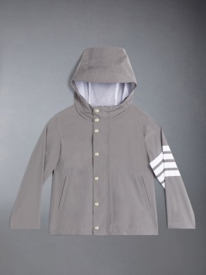 Thom Browne Ripstop 4-Bar Rain Jacken Jungen Grau | ZWH38S49017