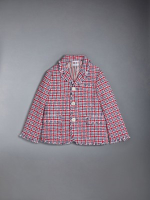 Thom Browne Summer Tweed Fray Sport Jacken Jungen Weiß | XAM84Y89967