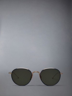 Thom Browne Titanium Round Sonnenbrille Damen Gold | HOY13M90109