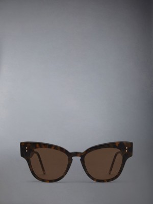 Thom Browne Tokyo Tortoise Acetate Cateye Sonnenbrille Herren Braun | ZSD16Z35861