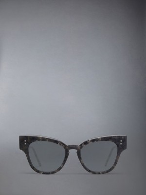 Thom Browne Tortoise Acetate Cateye Sonnenbrille Herren Grau | NOU38E62772