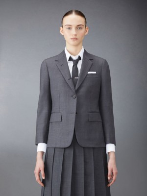 Thom Browne Twill Classic Sport Mäntel Damen Grau | EXJ89N92791