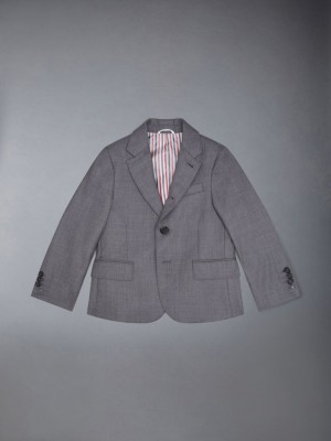 Thom Browne Twill Wool Classic Jacken Jungen Grau | FTW88I09235