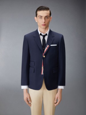 Thom Browne Typewriter Cloth Grosgrain Placket Sport Mäntel Herren Blau | HEQ95B35558
