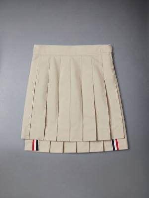Thom Browne Typewriter Pleated Mini Röcke Mädchen Braun | XQN02Q44711