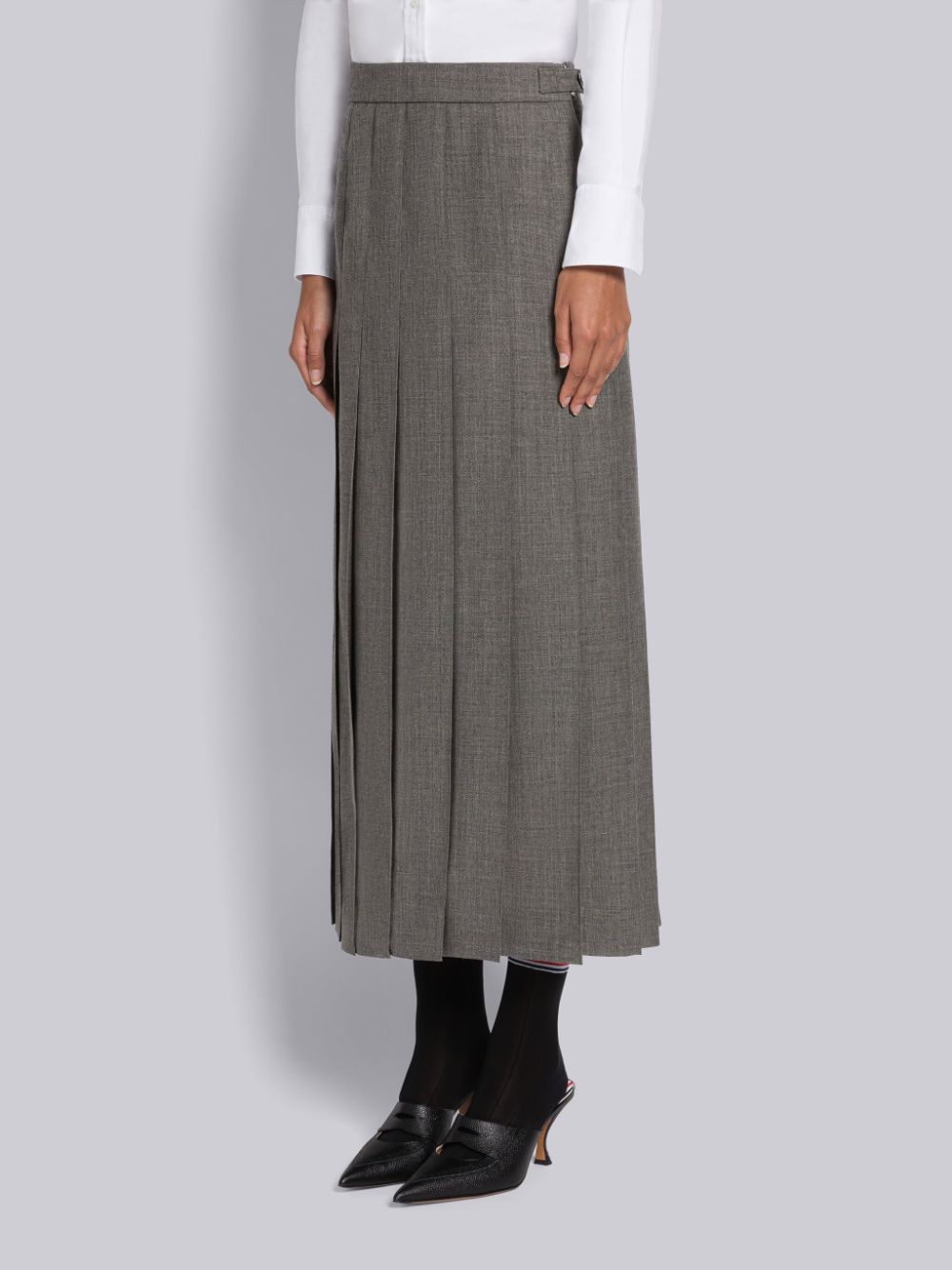 Thom Browne 2-Ply Fresco Pleated Straight Röcke Damen Grau | ZFN96J09520