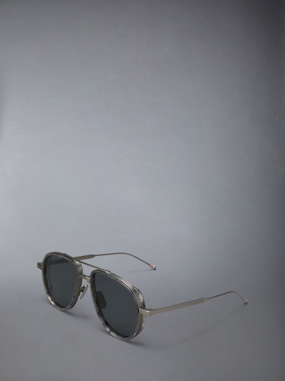 Thom Browne Acetate And Titanium Aviator Sonnenbrille Damen Grau | QOV75L85216