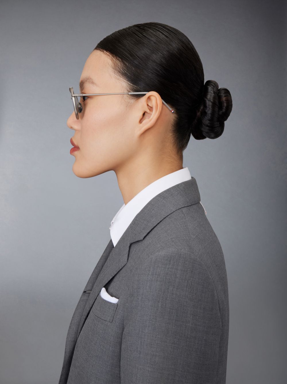 Thom Browne Acetate And Titanium Rectangular Aviator Sonnenbrille Damen Grau | OTJ68Q36397