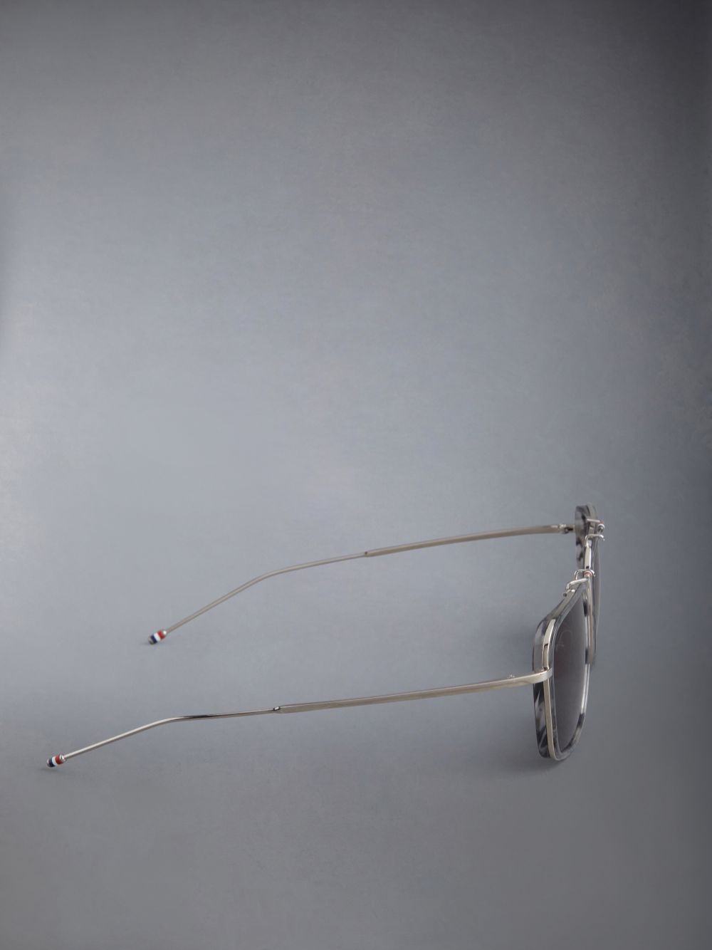 Thom Browne Acetate And Titanium Rectangular Aviator Sonnenbrille Damen Grau | QIH28R97470