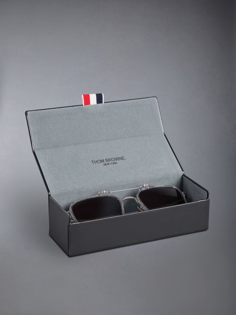 Thom Browne Acetate And Titanium Rectangular Aviator Sonnenbrille Damen Grau | QIH28R97470