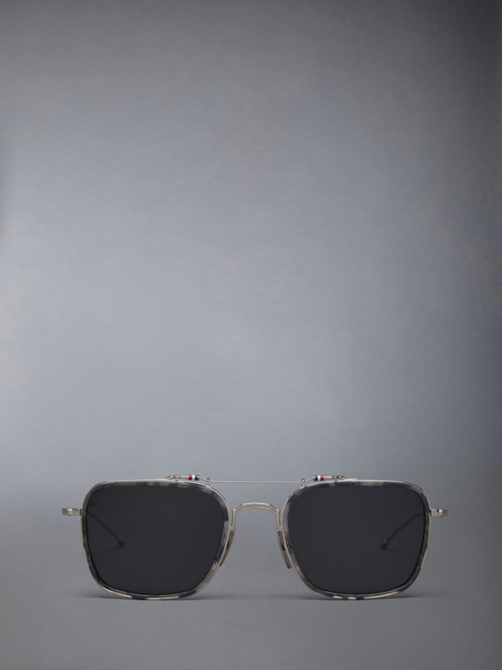 Thom Browne Acetate And Titanium Rectangular Aviator Sonnenbrille Damen Grau | QIH28R97470