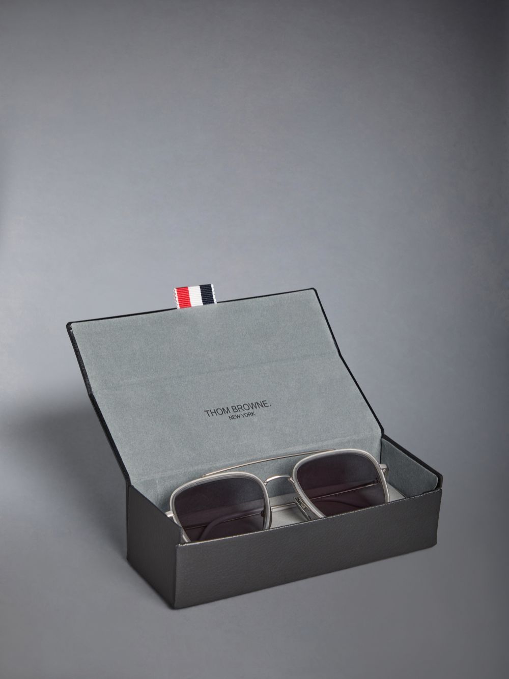 Thom Browne Acetate And Titanium Rectangular Aviator Sonnenbrille Herren Grau | CCT90C08467