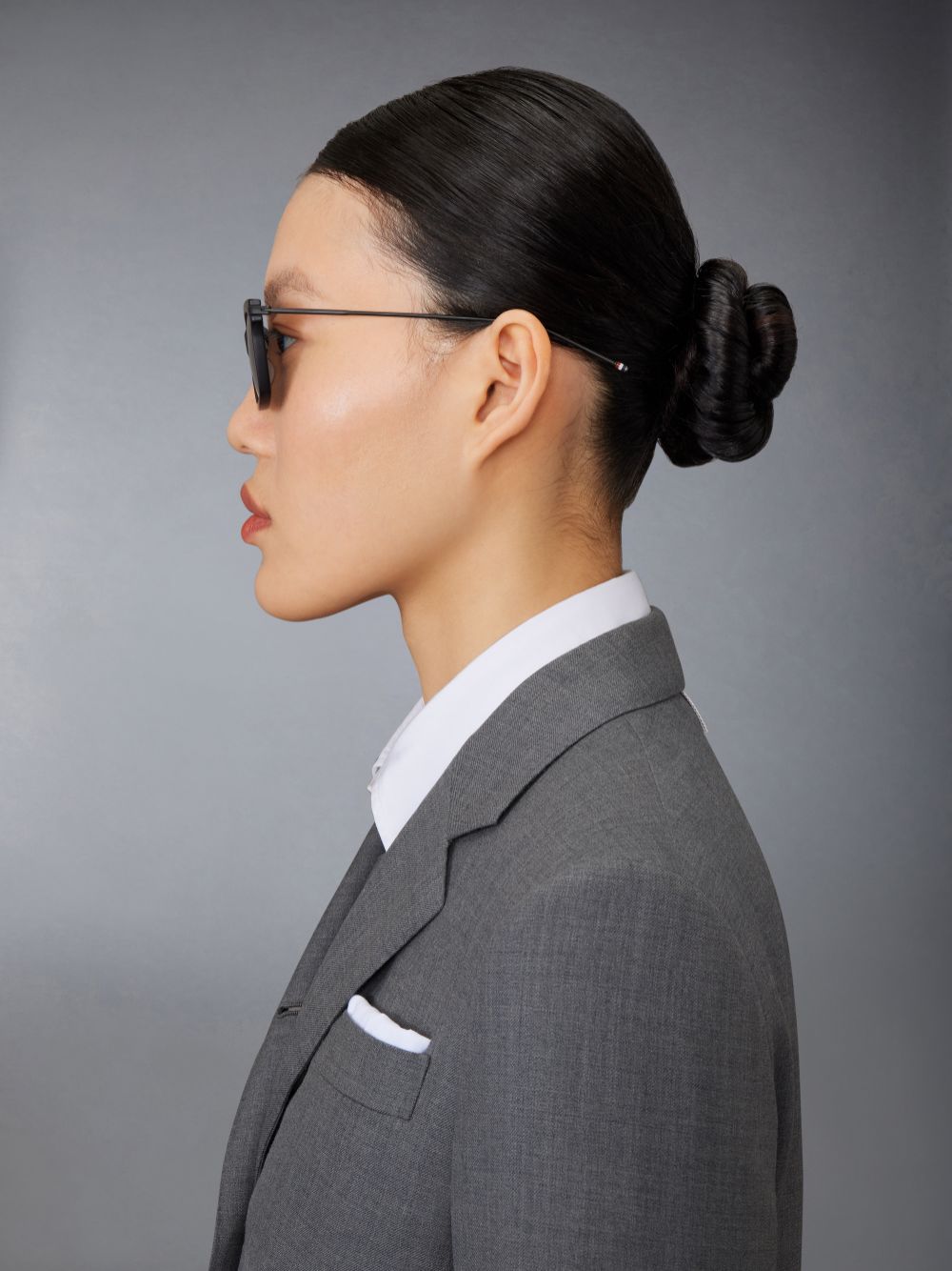 Thom Browne Acetate And Titanium Rectangular Sonnenbrille Herren Schwarz | KRD54C40766