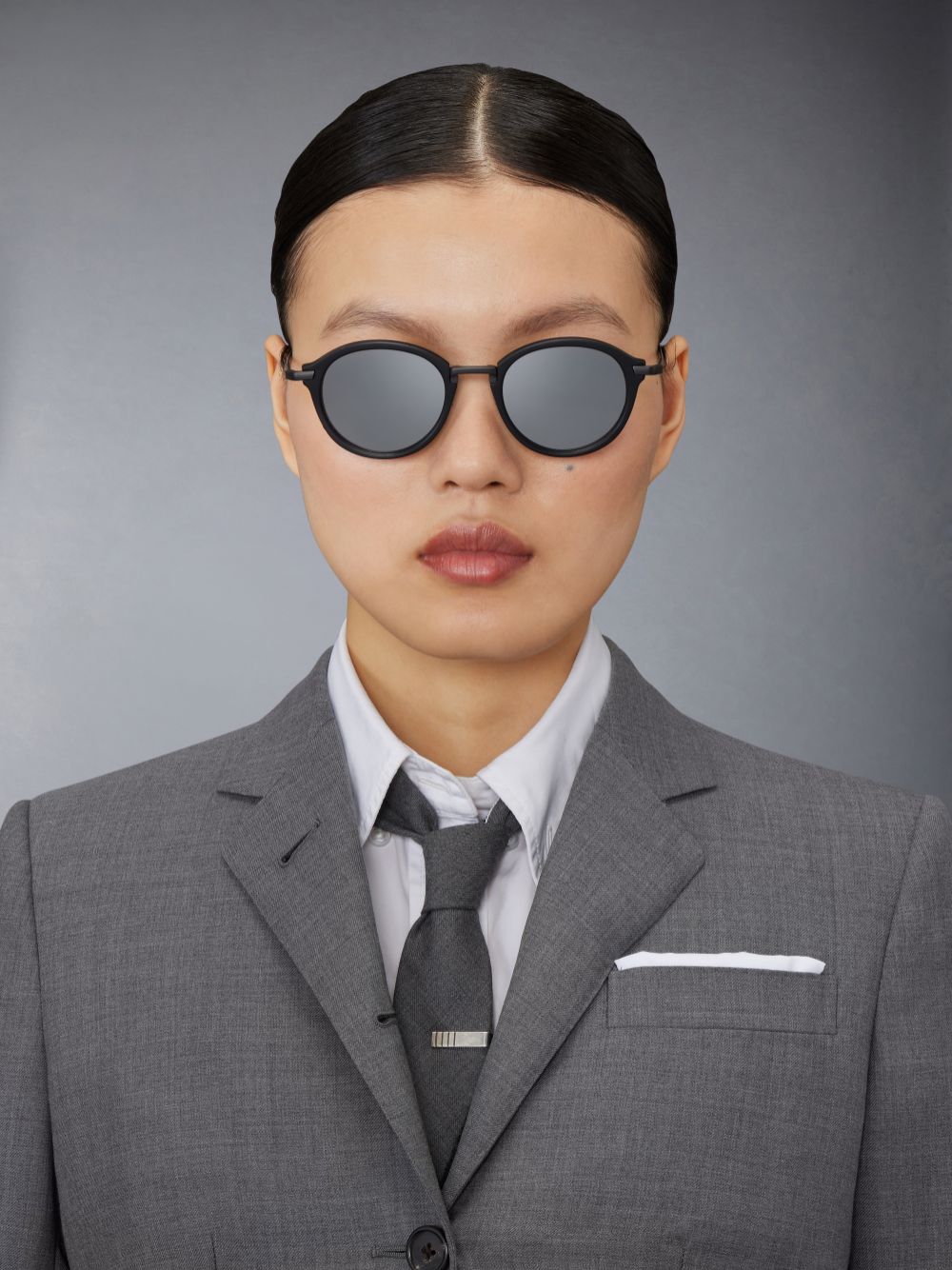 Thom Browne Acetate And Titanium Round Sonnenbrille Damen Schwarz | TJD78M51158