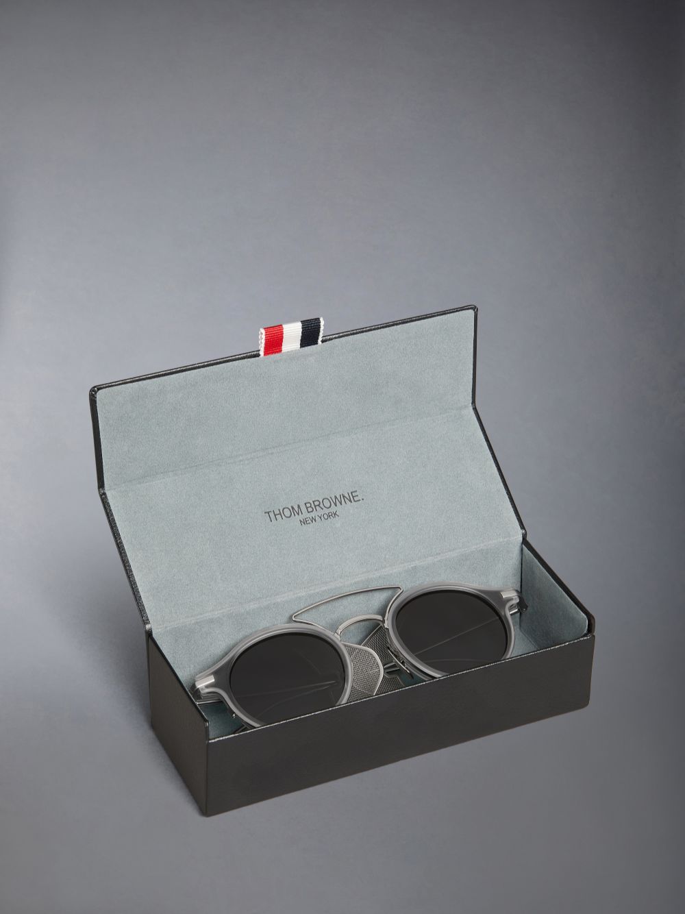 Thom Browne Acetate And Titanium Round W/ Side Shields Sonnenbrille Herren Grau | YBZ54K91064