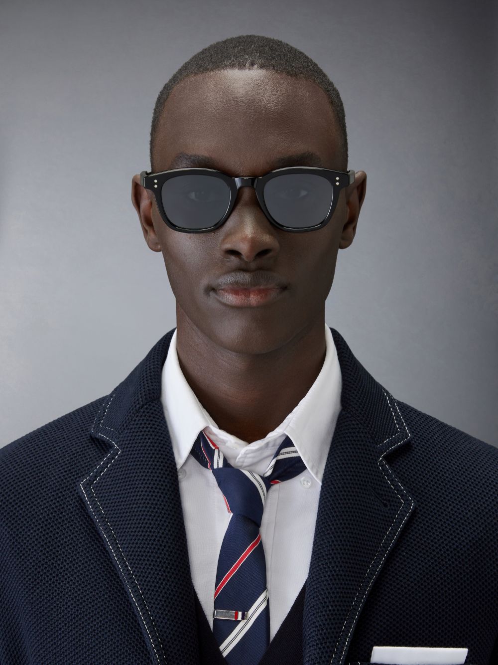 Thom Browne Acetate Rectangular Sonnenbrille Damen Schwarz | RCN43P10981