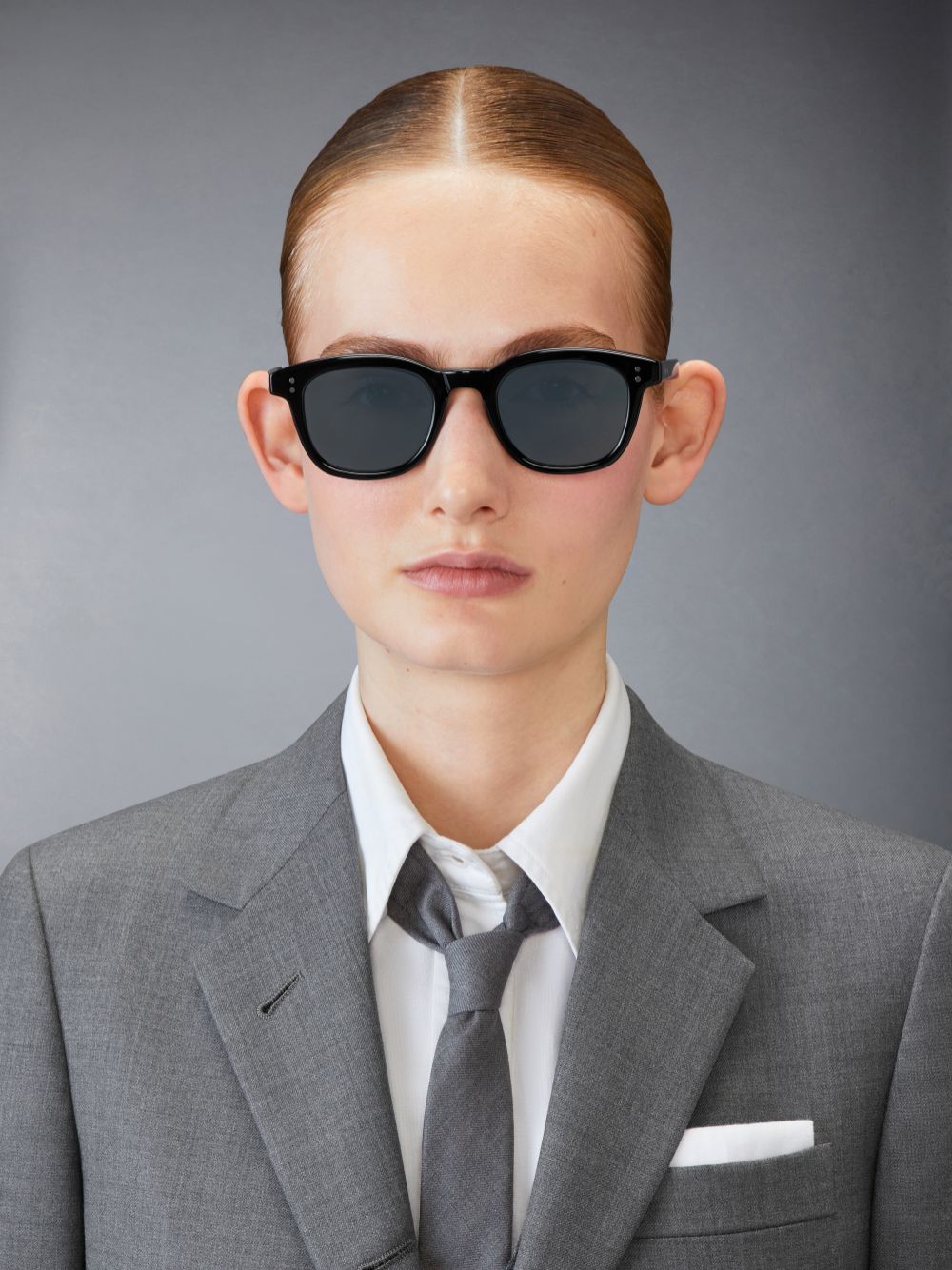 Thom Browne Acetate Rectangular Sonnenbrille Damen Schwarz | RCN43P10981