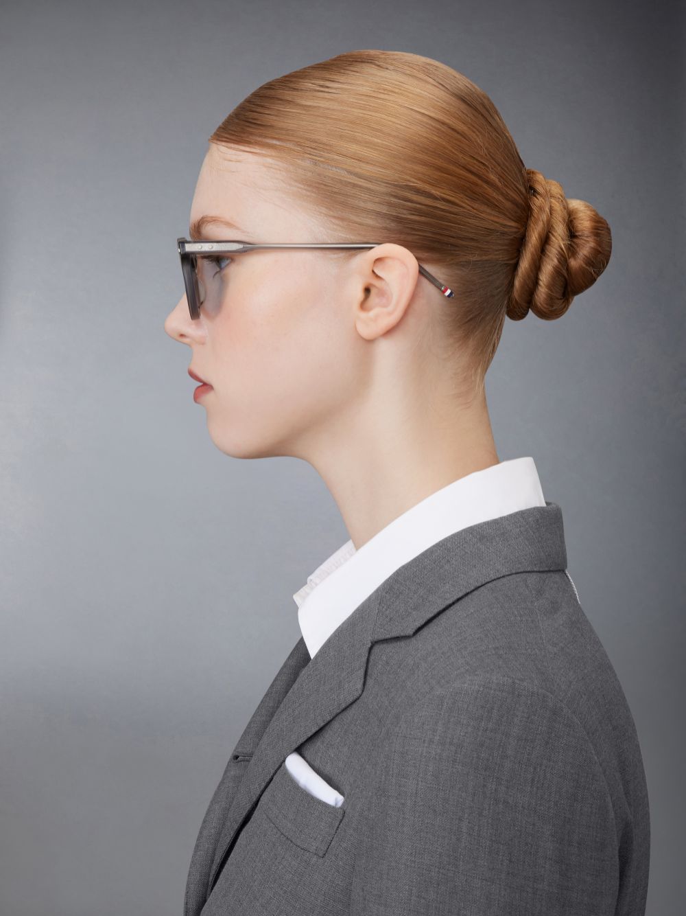 Thom Browne Acetate Round Sonnenbrille Damen Grau | IJO15D67369