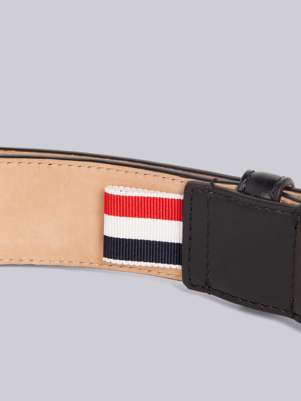 Thom Browne Box Calf Enamel Stripe Corner Classic Gürtel Herren Schwarz | PYK35C99736
