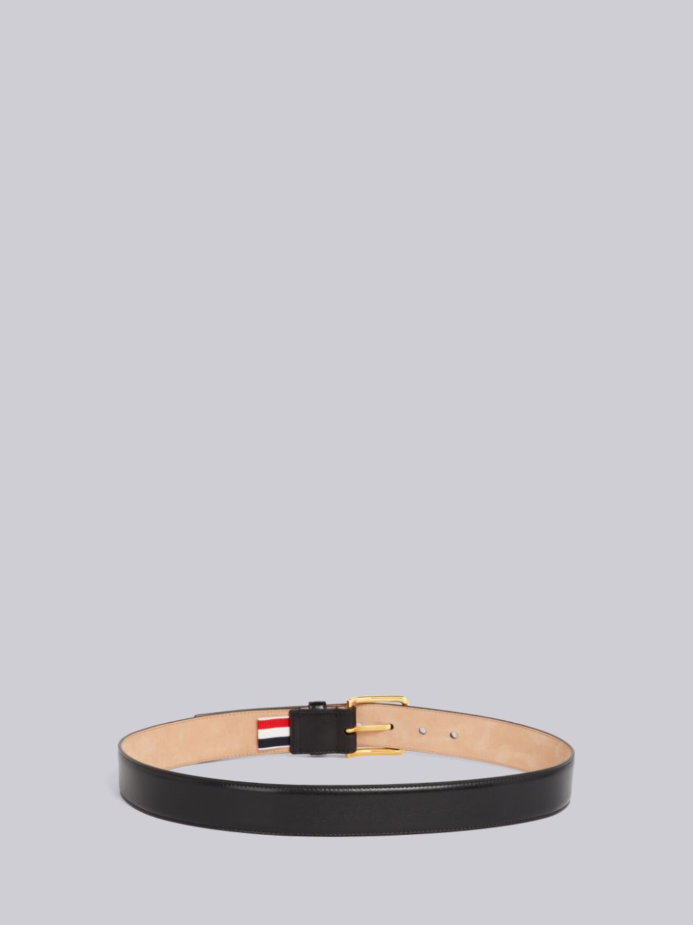 Thom Browne Box Calf Enamel Stripe Corner Classic Gürtel Herren Schwarz | PYK35C99736