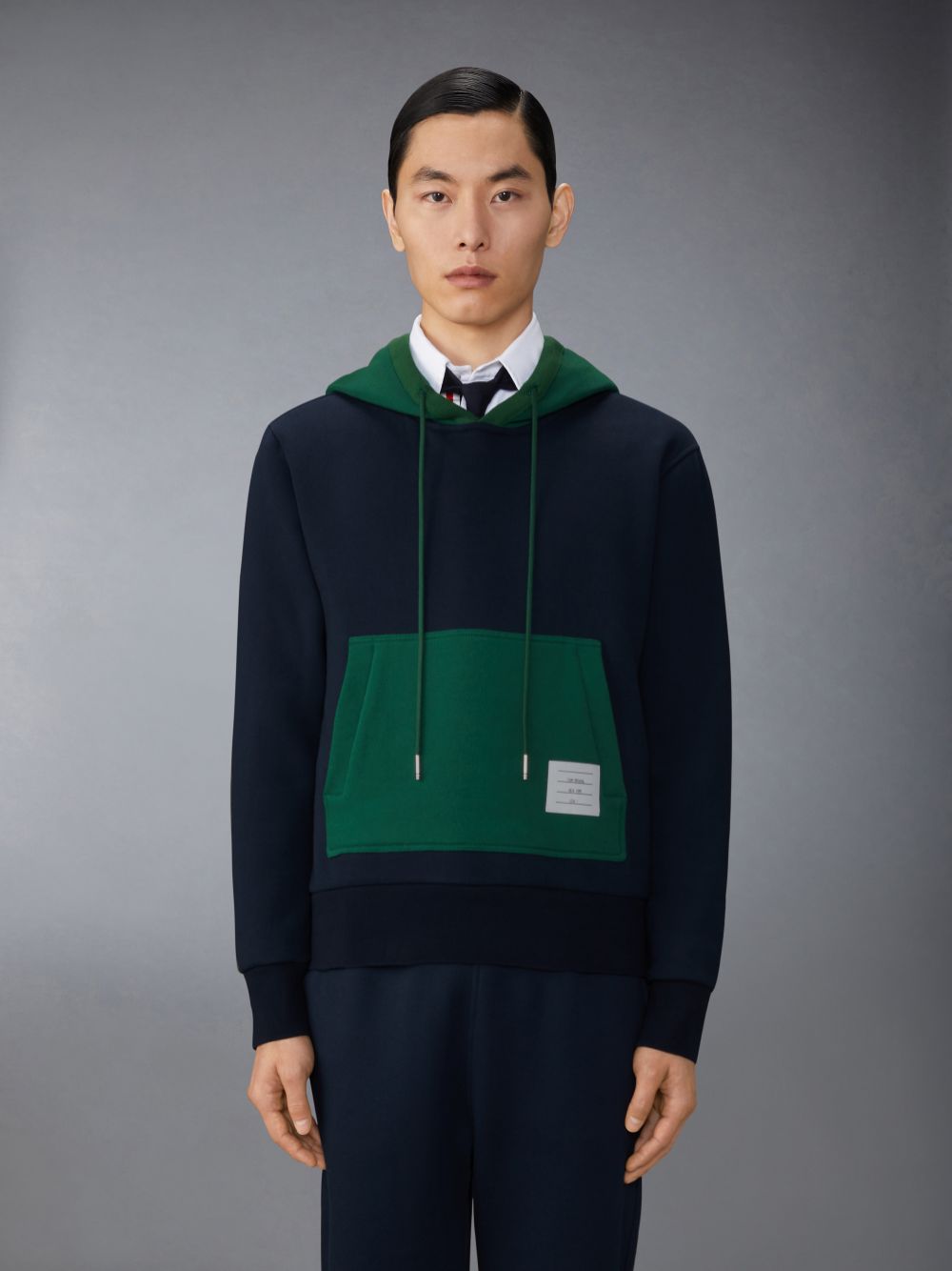Thom Browne Brushed Color Blocked Hoodie Pullover Herren Blau | BTP47E75876