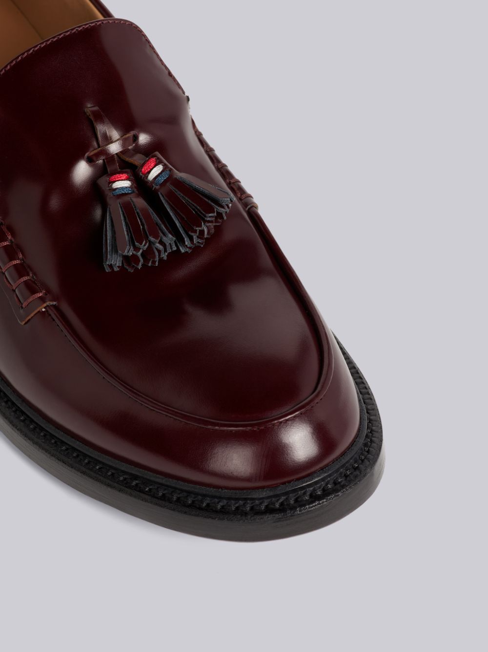 Thom Browne Burgundy Calf Leather Tassel Halbschuhe Herren Rot | SNE12L12946