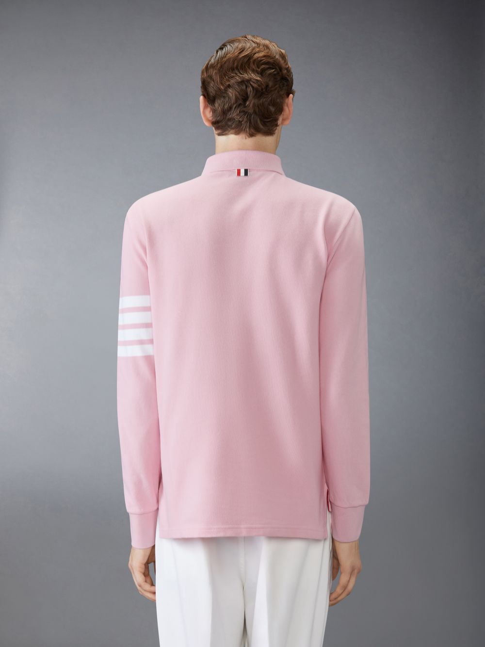 Thom Browne CLASSIC PIQUE 4-BAR Poloshirt Herren Rosa | FAN97F07773