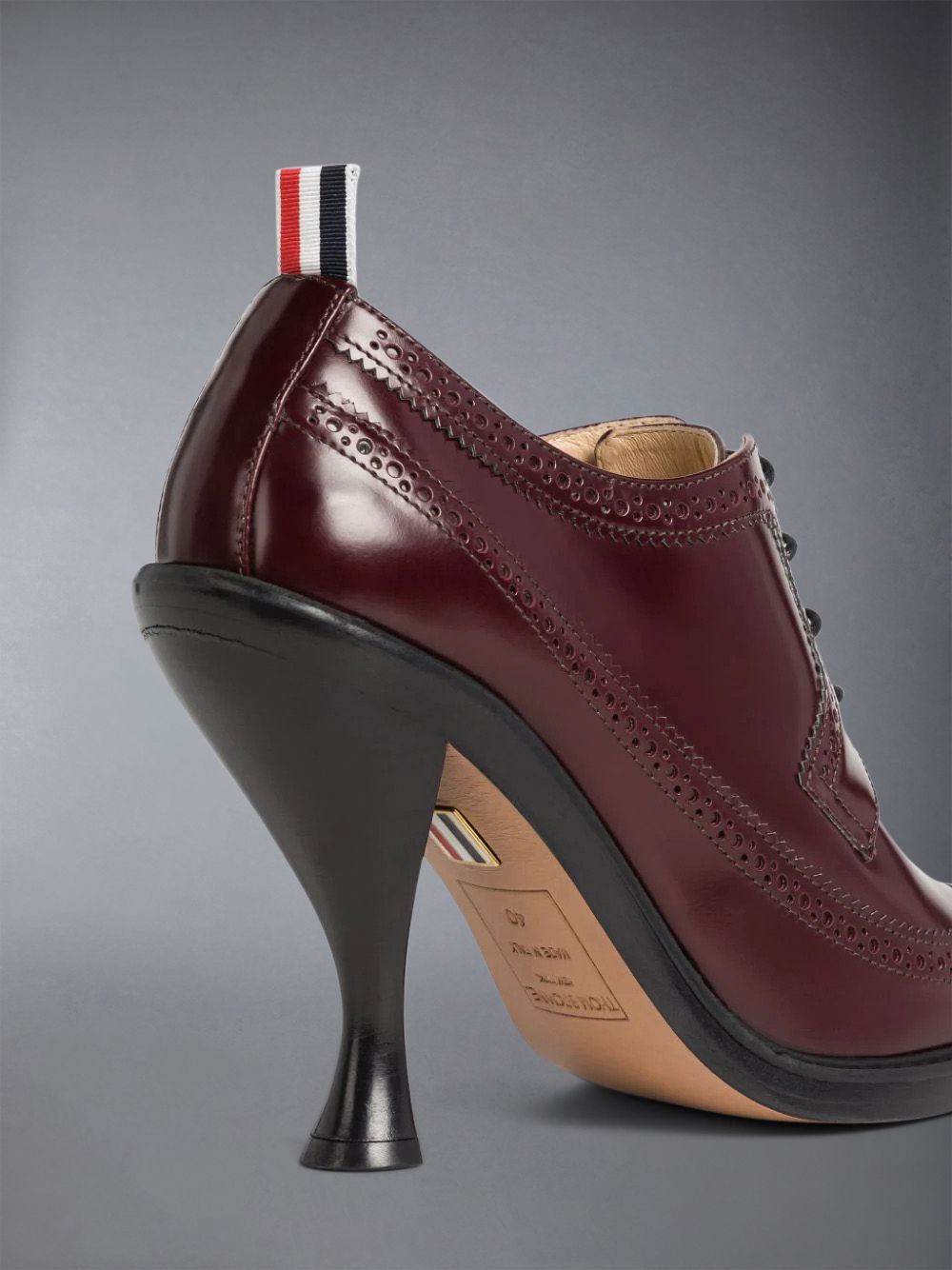 Thom Browne Calf Leather Curved Heel Longwing Brogue Schuhe Damen Braun | XDZ91M21717
