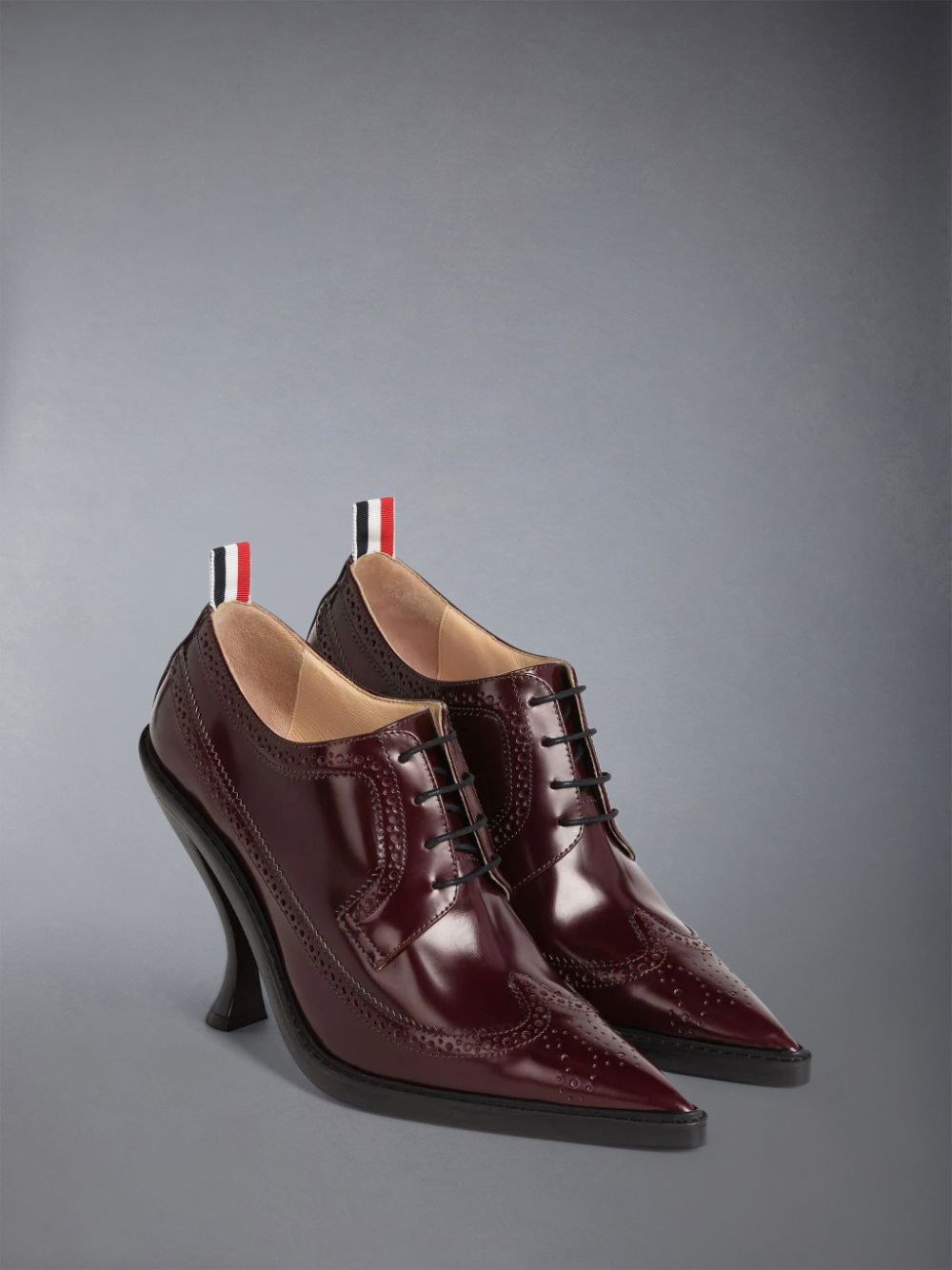 Thom Browne Calf Leather Curved Heel Longwing Brogue Schuhe Damen Braun | XDZ91M21717