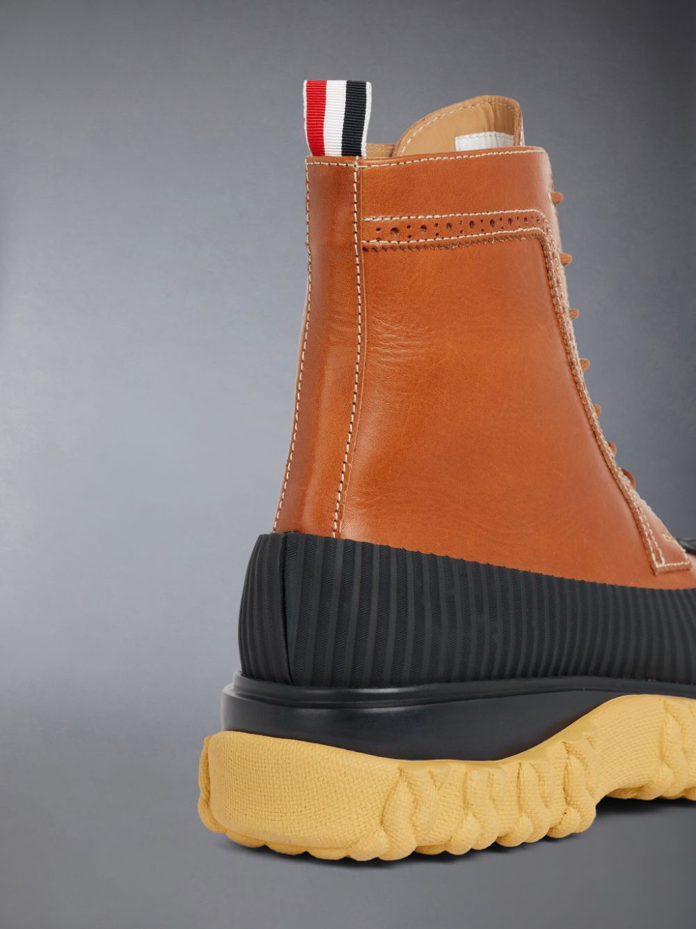 Thom Browne Camel Calf Leather Rubber Sole Longwing Duck Stiefel Damen Braun | YWK60Q27528