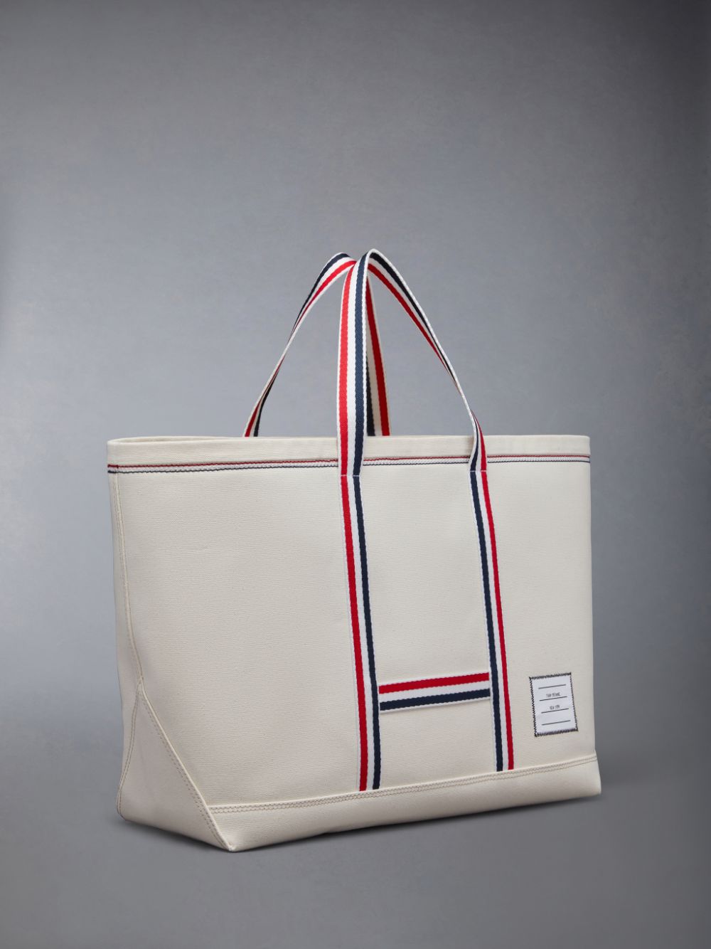 Thom Browne Canvas Stripe Medium Tool Tragetaschen Damen Weiß | SQP51X27243